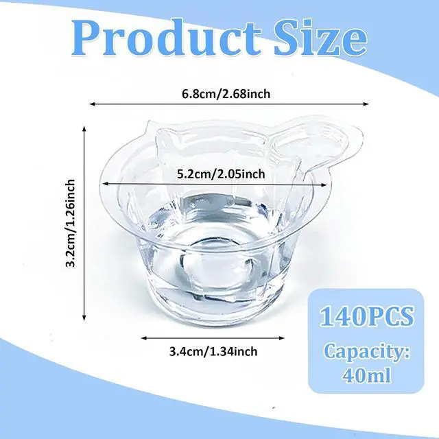 Alt view image 2 of 7 - 140 Pack 40 ml Disposable Resin Mixing Cups with Spouts, Clear Plastic | Multipurpose Dispensing Cup, Clear Cups, Disposable Measuring Cups, For Mixing Paint, Jewelry Making, Art Crafts, DIY