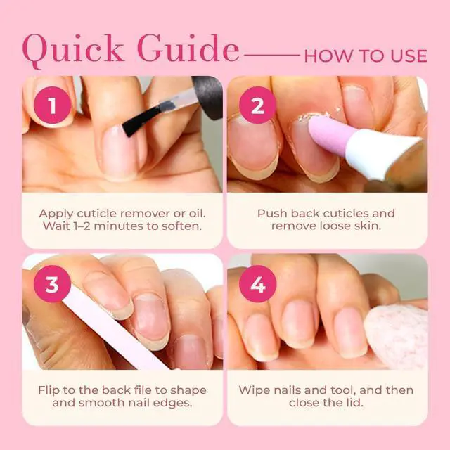 Alt view image 5 of 7 - Ceramic Pusher Files for Nails, Manicure Fingernail Files with Cases, Professional Precision Filing Cuticle Remover, Manicure Stick, 2 Pieces (White & Black)