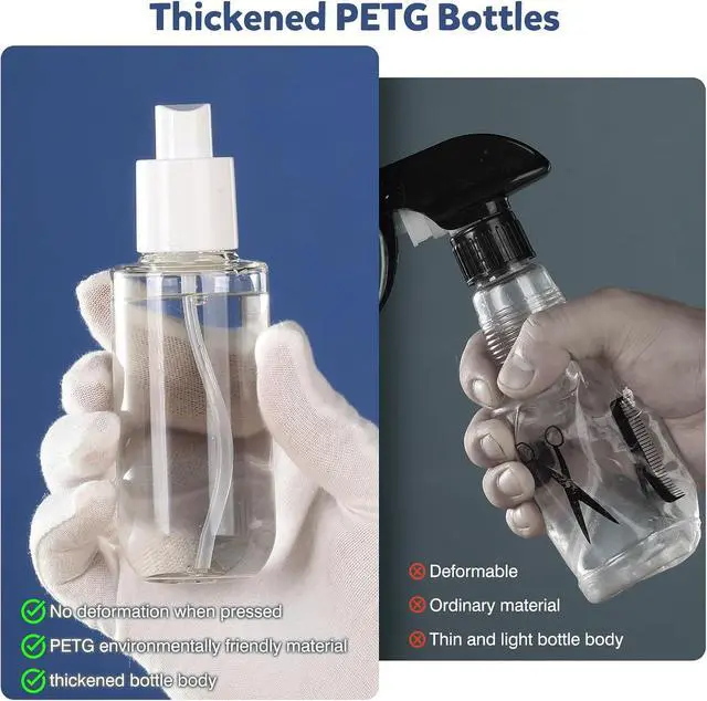 Alt view image 6 of 7 - Bynccea Small Spray Bottle Travel Size 3.4oz/100ml Plastic Mini Bottle Set - Fine Mist Mini Empty Spray Bottles - Refillable Spray Bottles for Cleaning Solutions, Perfume, Liquid Cosmetics
