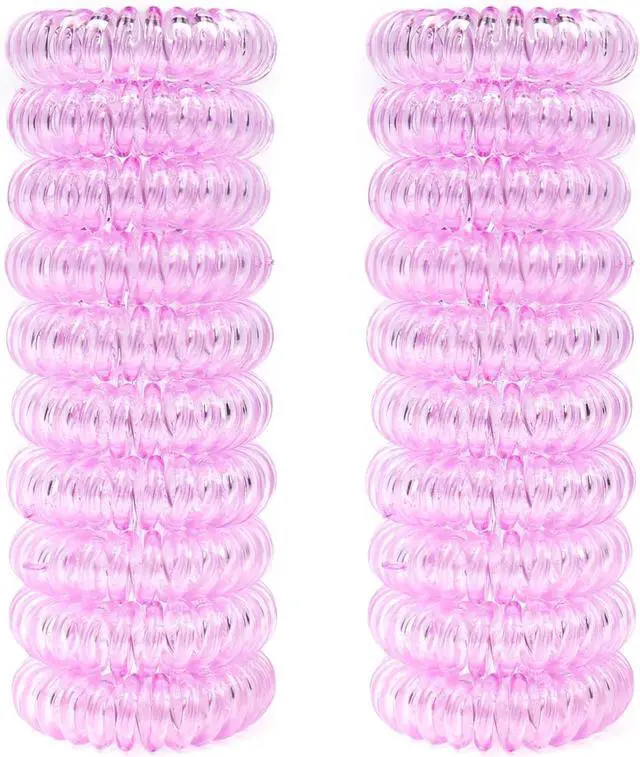 Main image of Purple Spiral Hair Ties, No Crease Coil Hair Ties for Women, 20 Pcs | Purple Hair Ties, Purple Elastics, Elastic Hairties, Ponytail Holders, for Women Girls, No Damage, for Thick and Thin Hair