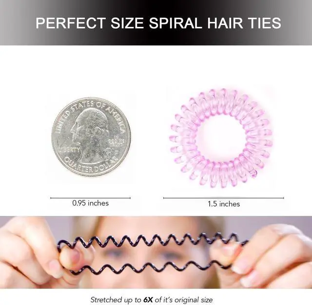 Alt view image 2 of 6 - Purple Spiral Hair Ties, No Crease Coil Hair Ties for Women, 20 Pcs | Purple Hair Ties, Purple Elastics, Elastic Hairties, Ponytail Holders, for Women Girls, No Damage, for Thick and Thin Hair