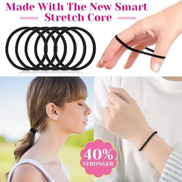 Alt view image 5 of 7 - Anezus 250 Pcs Black Elastics Small Hair Ties Elastics Small Hair Rubber Bands Accessories Ponytail Holders for Women Girls Baby Toddlers Men with Thick Straight Curly Hair, 3 mm