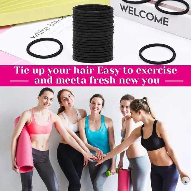 Alt view image 6 of 7 - Anezus 250 Pcs Black Elastics Small Hair Ties Elastics Small Hair Rubber Bands Accessories Ponytail Holders for Women Girls Baby Toddlers Men with Thick Straight Curly Hair, 3 mm
