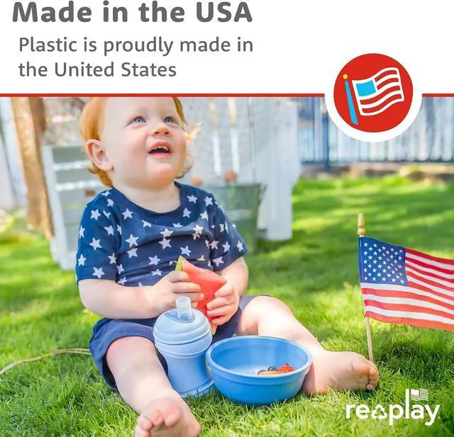 Alt view image 3 of 7 - Re-Play 12 oz. Toddler Bowls Set of 3 - Kids Deep-Walled, Durable & Reusable Snack and Meal Bowls, Dishwasher & Microwave Safe, BPA-Free, Made in USA from Recycled Plastic, Aqua, Lime, Yellow