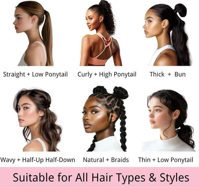 Alt view image 5 of 7 - LuSeren 120PCS Soft Hair Ties for Women No Damage Ouchless Nylon Hair Accessories, Seamless Fabric Ponytail Holders for Daily Use (Natural Colors)