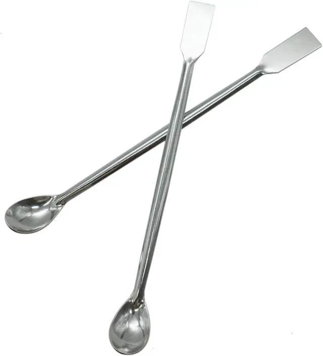 Alt view image 3 of 5 - TIHOOD 10PCS 2 in 1 Stainless Steel Lab Spoon Spatula/Laboratory Sampling Spoon Mixing Spatula