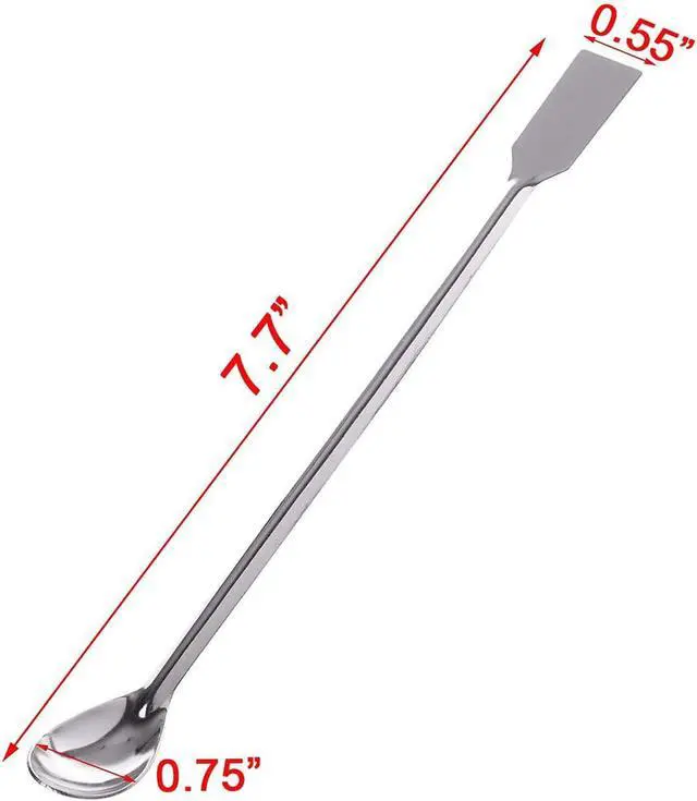 Alt view image 5 of 5 - TIHOOD 10PCS 2 in 1 Stainless Steel Lab Spoon Spatula/Laboratory Sampling Spoon Mixing Spatula