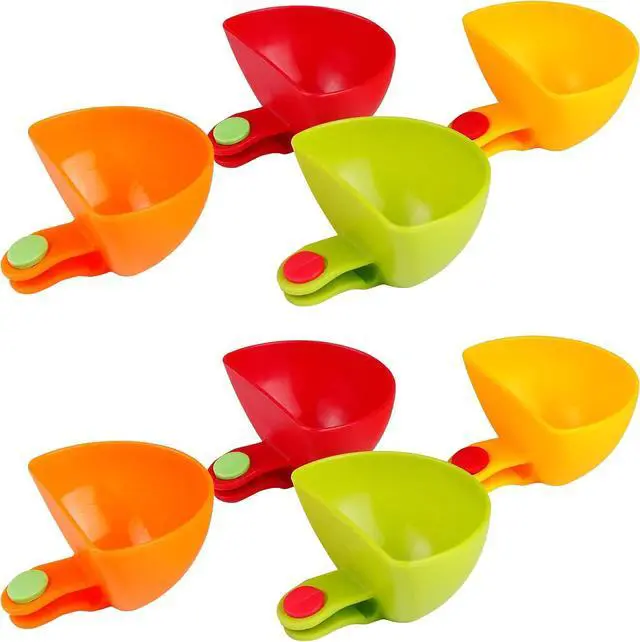 Main image of Guyuyii 8-Pack Colorful and Reusable Dip Clips for Plates, Dishwasher Safe | 1/3-Cup Clip-On Dip Cups for Movie Nights, BBQ, Family Use, Road Trips, Fast-Food Meals, Portion Control | for Most Plates