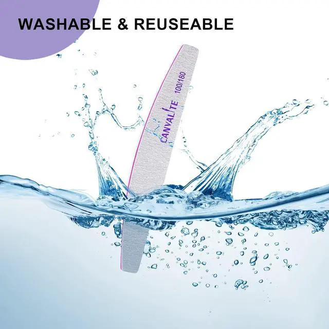 Alt view image 5 of 7 - Canvalite 10 PCS Nail File Professional Nail Files Reusable Double Sided Emery Board(100/180 Grit) Nail Styling Tools for Home and Salon Use Christmas Gifts for Women