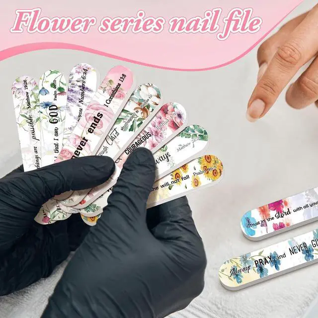 Alt view image 2 of 7 - 30 Christian Gift for Women Bible Verse Emery Board Nail Files Bulk | Religious Gift for Teachers Employees Staff, First Communion Church Gifts, Bible Scripture Inspirational