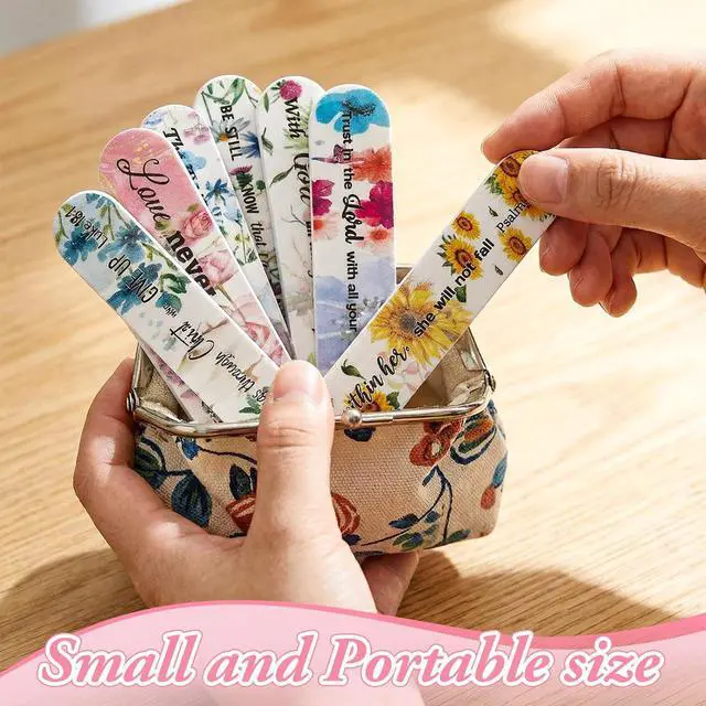 Alt view image 6 of 7 - 30 Christian Gift for Women Bible Verse Emery Board Nail Files Bulk | Religious Gift for Teachers Employees Staff, First Communion Church Gifts, Bible Scripture Inspirational