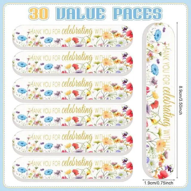 Alt view image 4 of 6 - 30 Pcs Wildflower Wedding Party Favors Nail Files Bulk for Guests | Wedding Welcome Bag Stuffers, Emery Boards for Bachelorette Gifts, Floral Design, Bridal Shower Party Favors
