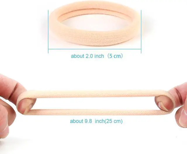 Alt view image 2 of 6 - Qarwayoc Large Blonde Hair Ties, No Damage, Blonde, 2 In Dia, 50PCS | Seamless Hair Bands, Soft Elastic Ponytail Holders for Thick Hair, Cotton Pony Tails Hair Ties For Everyday Use
