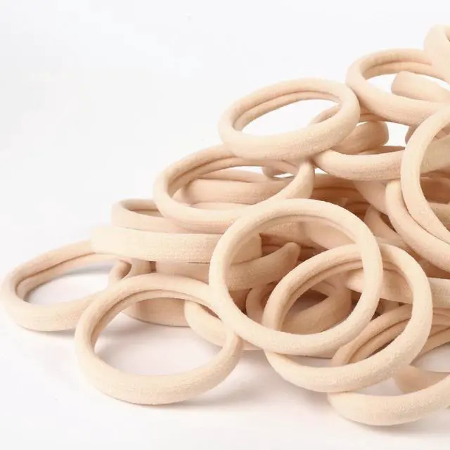 Alt view image 3 of 6 - Qarwayoc Large Blonde Hair Ties, No Damage, Blonde, 2 In Dia, 50PCS | Seamless Hair Bands, Soft Elastic Ponytail Holders for Thick Hair, Cotton Pony Tails Hair Ties For Everyday Use