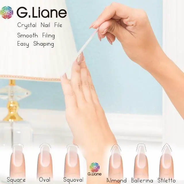 Alt view image 6 of 7 - Crystal Nail File-Double Sided Etched Glass Nail Files Manicure Pedicure Tools for Natural Acrylic Gels Nails (Rose White)