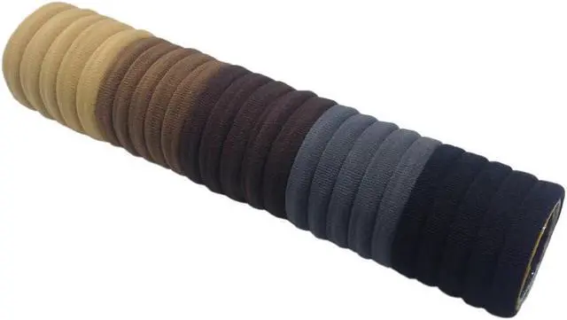 Alt view image 4 of 7 - J-MEE Hair Bands Hair ties for Thick Hair 100PCS Seamless Cotton Simply Ponytail Holders Headband Scrunchies Hair Accessories No Crease Damage (Neutral Colors)
