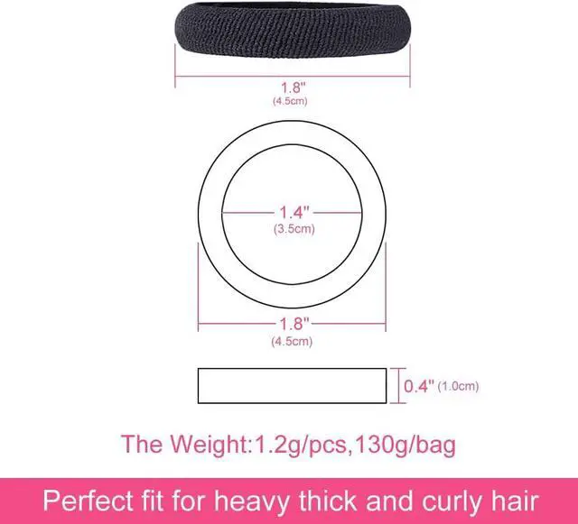 Alt view image 5 of 7 - J-MEE Hair Bands Hair ties for Thick Hair 100PCS Seamless Cotton Simply Ponytail Holders Headband Scrunchies Hair Accessories No Crease Damage (Neutral Colors)