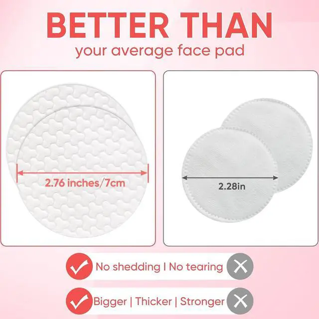 Alt view image 3 of 7 - ICOTLE 200 Count Large Cotton Rounds, 100% Pure Cotton Pads, 2.76 Inch Diameter, Soft and Skin-Friendly, Dual-Sided for Makeup Removal, Skincare, Facial Care and Daily Cleansing