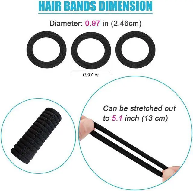 Alt view image 4 of 7 - Baby Hair Ties, Elastic Hair Bands Small Hair Ties for Girls Rubber Bands Elastic Ponytail Holders (Black)