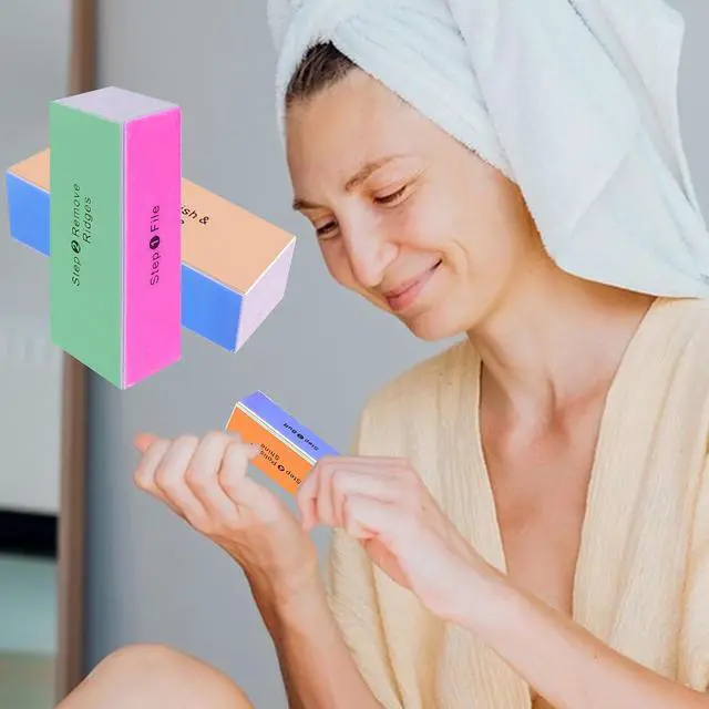 Alt view image 2 of 7 - SKYPIA 2 Packs 4 Way Nail Buffer Block Nail Files and Buffers, Smooth & Buff & Shine Professional Nail Files (2 Counts)