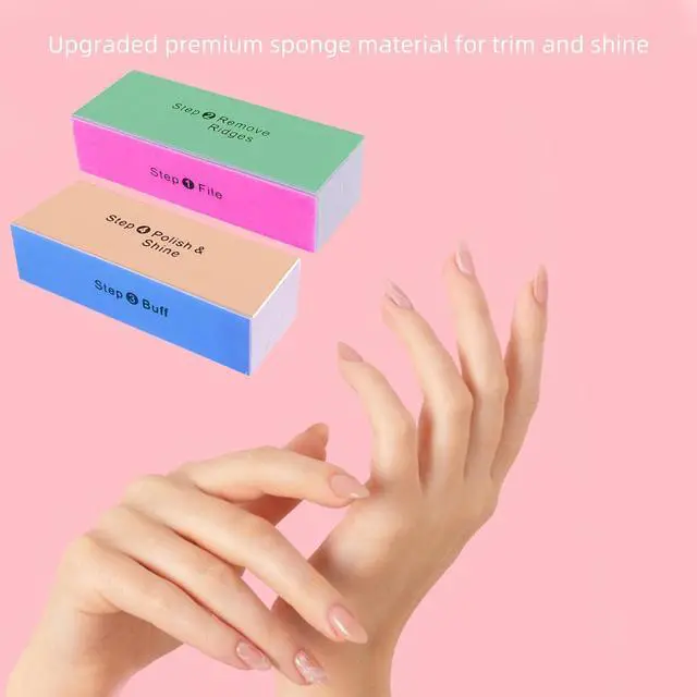 Alt view image 3 of 7 - SKYPIA 2 Packs 4 Way Nail Buffer Block Nail Files and Buffers, Smooth & Buff & Shine Professional Nail Files (2 Counts)