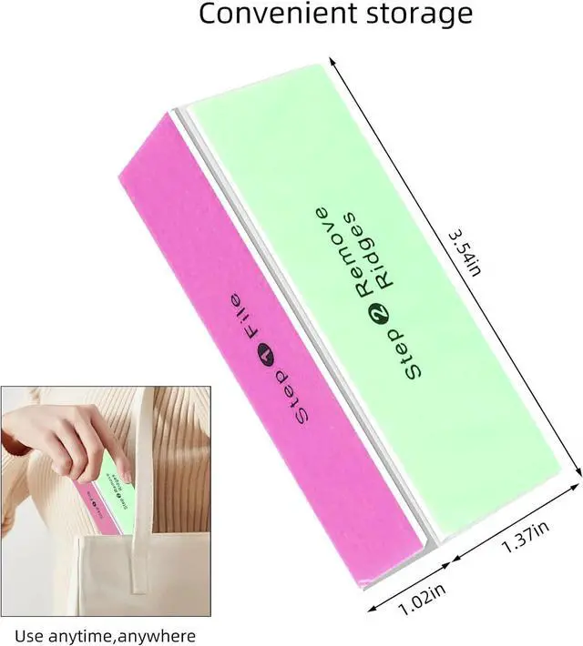 Alt view image 5 of 7 - SKYPIA 2 Packs 4 Way Nail Buffer Block Nail Files and Buffers, Smooth & Buff & Shine Professional Nail Files (2 Counts)