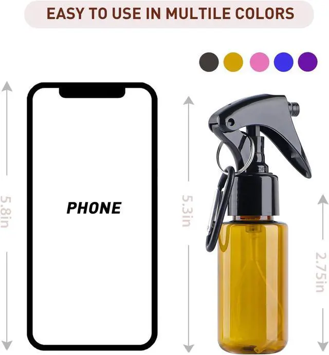 Alt view image 6 of 7 - TANSHINE Small Spray Bottle 50ml, Travel Size Mini Fine Mist Water Spray Bottles, Portable Hand Sanitiser Alcohol Spray Bottle, Plastic Refillable Empty Face Mister Spray Bottles with Clip, 5pcs