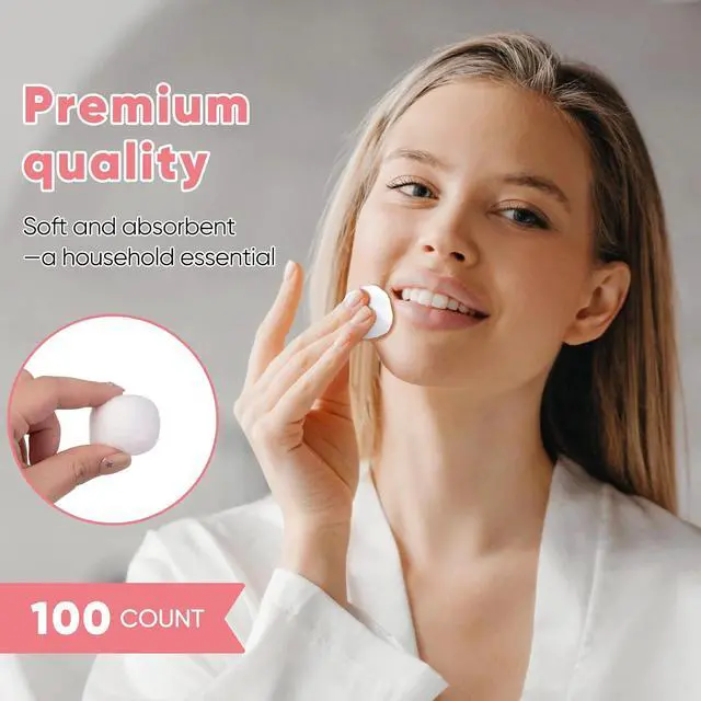 Alt view image 5 of 7 - Icotle 100% Pure Cotton Balls, Large Size, Soft and Absorbent for Make-Up, Nail Polish Removal, Pet Care, Applying Lotion or Powder and First-Aid for Everyday Household Use, 100 Count