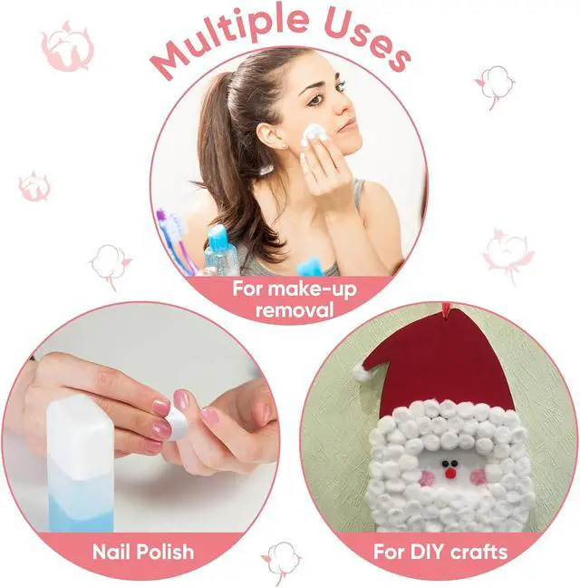 Alt view image 6 of 7 - Icotle 100% Pure Cotton Balls, Large Size, Soft and Absorbent for Make-Up, Nail Polish Removal, Pet Care, Applying Lotion or Powder and First-Aid for Everyday Household Use, 100 Count