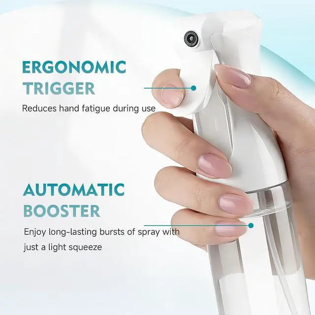 Alt view image 3 of 7 - Continuous Spray Bottle for Hair, 6.8 OZ Ultra Fine Mist Spray Bottle | Leak Proof, Pre-Compression Technology, 360° Mist Sprayer for Hair Styling, Cleaning, Watering and Pets