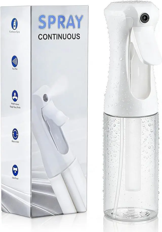 Main image of Continuous Spray Bottle for Hair, 6.8 OZ Ultra Fine Mist Spray Bottle | Leak Proof, Pre-Compression Technology, 360° Mist Sprayer for Hair Styling, Cleaning, Watering and Pets