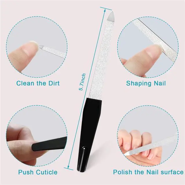 Alt view image 4 of 7 - Nail Buffer, 10 Pcs Metal Nail Files and Buffers Manicure Kit | 600/3000 Grit Nail Shine Buffer Kit, Washable Reusable Fingernail Buffers Nail Tools for Natural Nails Salon Home Men Women