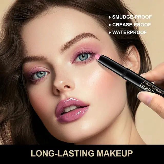 Alt view image 4 of 7 - Eyeshadow Stick,Shimmer and Matte Cream Eye Shadow Brightener Sticks | Desert Eyeliner Pencil Crayon,Waterproof Long Lasting Eye Highlighter Stick Makeup,0.056 Oz(#3-Desert)