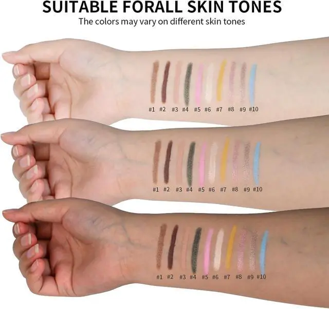Alt view image 7 of 7 - Eyeshadow Stick,Shimmer and Matte Cream Eye Shadow Brightener Sticks | Desert Eyeliner Pencil Crayon,Waterproof Long Lasting Eye Highlighter Stick Makeup,0.056 Oz(#3-Desert)