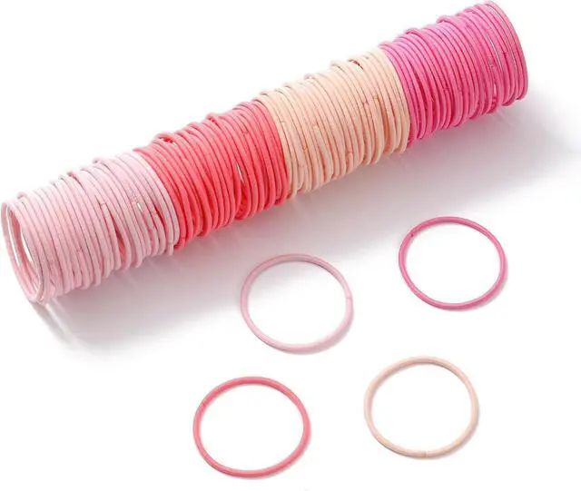 Alt view image 7 of 7 - 500 PCS Hair Ties for Thin Hair - 2.5mm x 5cm Nylon Black Hair Tie Bulk | 20 Colors Assorted / 2" Diameter Size / Stretched 8" Length / Durable Seam Tech / Work Sport Daily