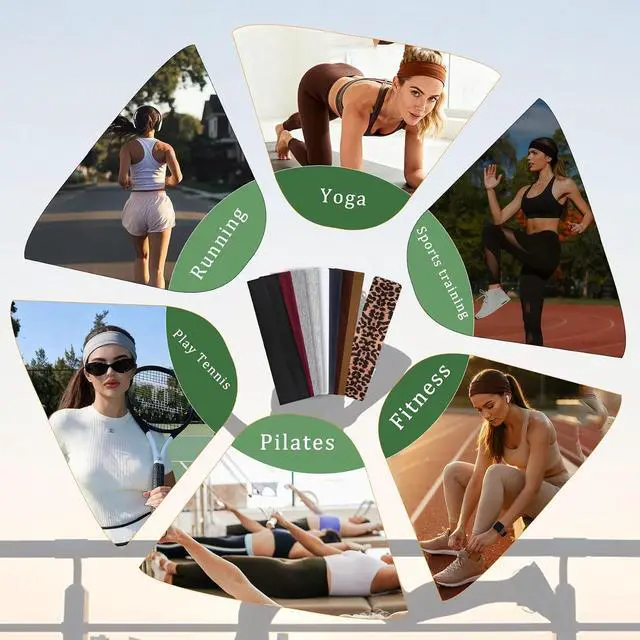 Alt view image 5 of 7 - 9 Pack Headbands for Women Non Slip Elastic Womens Headbands Head Bands for Women's Hair Soft Cotton Cloth Fashion Headband for Daily Workout Sports Running Yoga