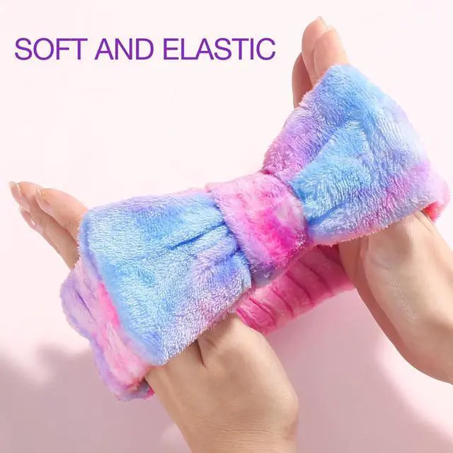 Alt view image 2 of 7 - YGQQOY Stocking Stuffer for Teen Girls, Spa Headband With Hair Scrunchies for Skin Care, Headbands for Washing Face,Makeup Headband