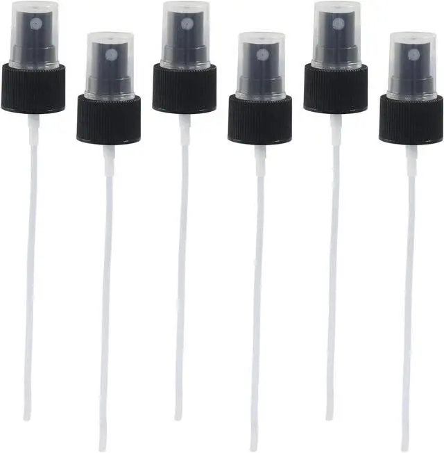 Main image of Waziaqoc 6PCS Spray Bottle Top, 24mm Plastic Sprayer Pump, Black | Nozzle Sprayer Tops Replacement, Fine Mist Sprayer, For Essential Oil, For Cleaning Solutions