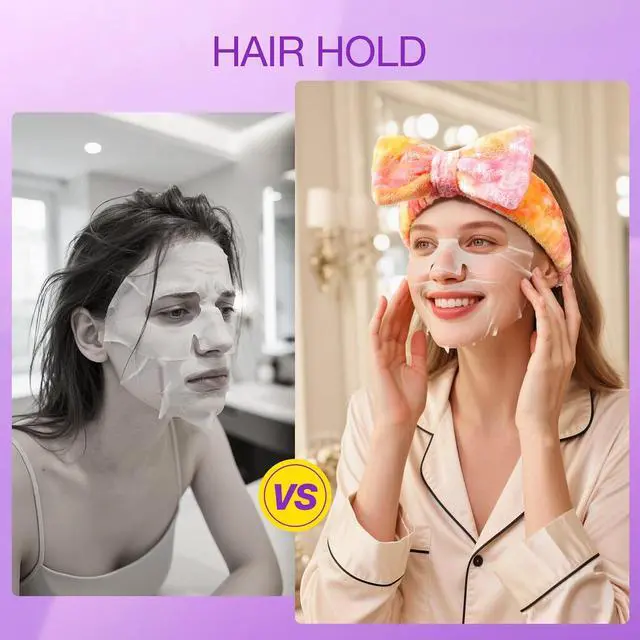 Alt view image 7 of 7 - YGQQOY Stocking Stuffer for Teen Girls, Spa Headband With Hair Scrunchies for Skin Care, Headbands for Washing Face,Makeup Headband