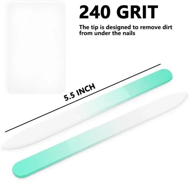 Alt view image 4 of 6 - Glass Nail File with Case 3 Pack, Double-Sided Etched Crystal Fingernail Files for Natural Nails, Stocking Stuffers, Women Gift Set, Pink Mint Blue