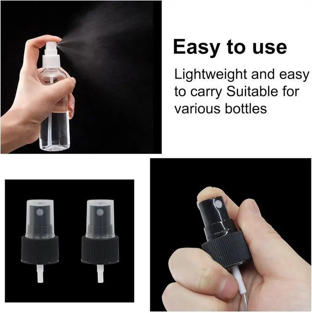 Alt view image 3 of 5 - Waziaqoc 6PCS Spray Bottle Top, 24mm Plastic Sprayer Pump, Black | Nozzle Sprayer Tops Replacement, Fine Mist Sprayer, For Essential Oil, For Cleaning Solutions