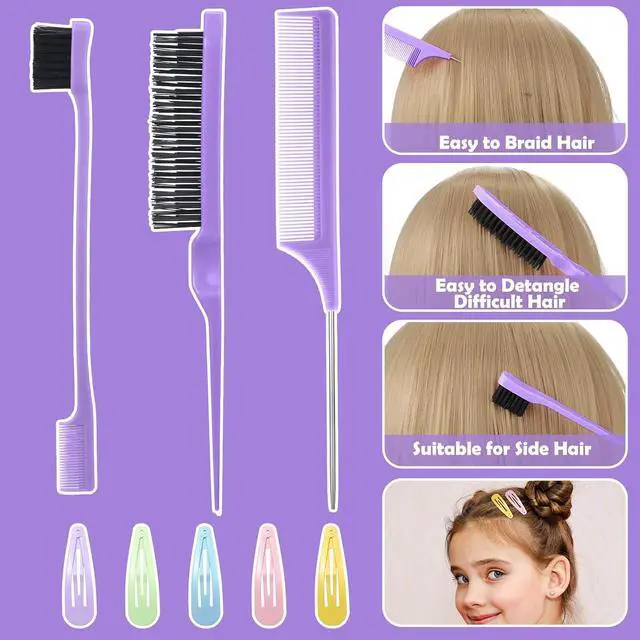 Alt view image 5 of 7 - 36 Colors Hair Rubber Bands for Hair, 2500 Pcs Elastic Hair Bands with 11 Hair Styling Tools, Colorful Elastic Hair Ties Toddler Hair Accessories for Girls Kids