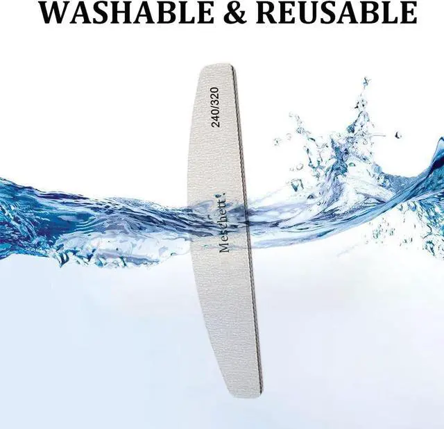 Alt view image 4 of 7 - 10 PCS Half Moon Nail Files,240/320 Professional Grit Nail File Reusable Double Sided Emery Boards Nail File Manicure Tools for Acrylic,Natural,Gel Nails