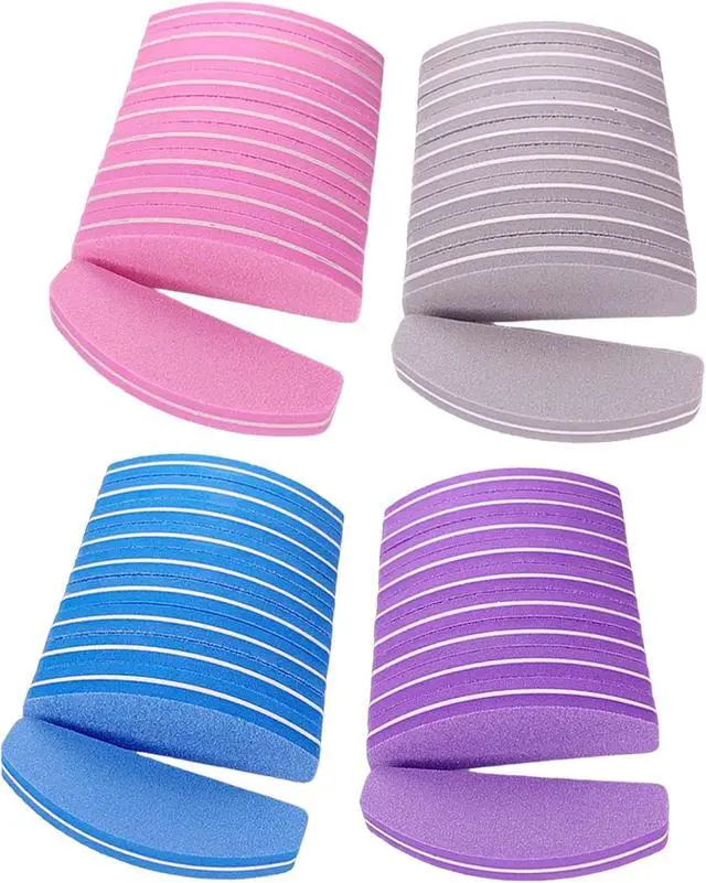 Alt view image 7 of 7 - Nail Buffers (40 pcs), Buffer Block Nail Files Bulk for Acrylic Nails and Natural Nails Double Sided 100/180 Grit Portable Washable Sanding Buffing Buffers Arc Shape (40Pcs Multicolor)