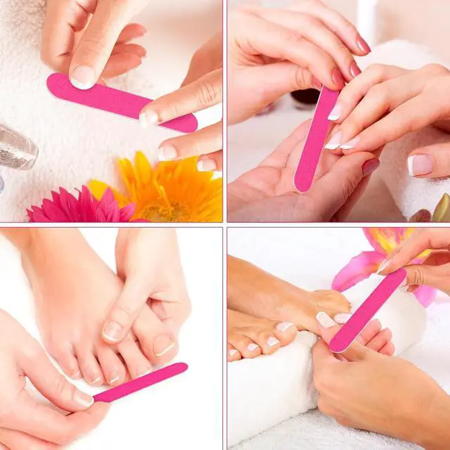 Alt view image 5 of 7 - Tbestmax 400 Disposable Mini Nail File Bulk 3.4 inch Double Sided Emery Boards for Fingernail Tools 150 Grit Professional Nail Buffering Files