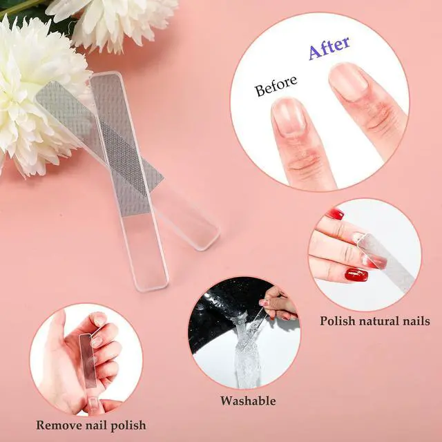 Alt view image 4 of 7 - Zhehao 6 Pcs Glass Nail File and Nail Shiner Set Manicure, Blue Purple | Pedicure Glass File Buffer, cuticle Trimmer Nano Finger, nano Foot Scrubber Callus Remover, foot Care Pedicure Fingernails