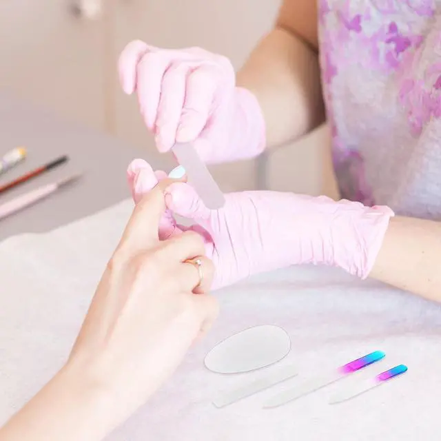 Alt view image 7 of 7 - Zhehao 6 Pcs Glass Nail File and Nail Shiner Set Manicure, Blue Purple | Pedicure Glass File Buffer, cuticle Trimmer Nano Finger, nano Foot Scrubber Callus Remover, foot Care Pedicure Fingernails