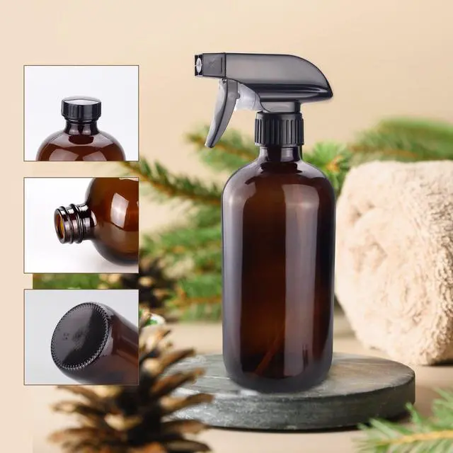 Alt view image 5 of 7 - Wedama Amber Glass Spray Bottles, 16 oz Glass Spray Bottles for Cleaning Solutions and Essential Oils, Refillable Empty Spray Bottle with Adjustable Nozzles for Alcohol, Plant and Hair Care (1 Pack)