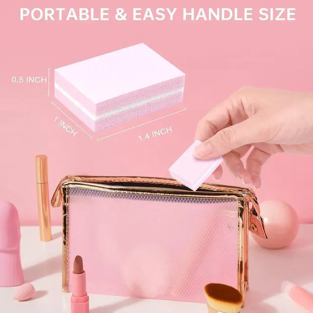 Alt view image 4 of 7 - Mini Nail Buffer Blocks, 100/180 Grit Sponge Buffing Sanding Block File Manicure Tools Bulk 50Pcs (Pink)