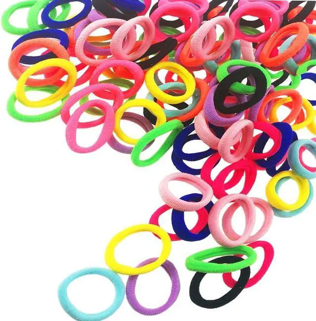 Main image of Baby Hair Ties for Kids Toddlers 100 PCS 10 Colors Small Seamless Hair Bands Ponytail Holder J-MEE